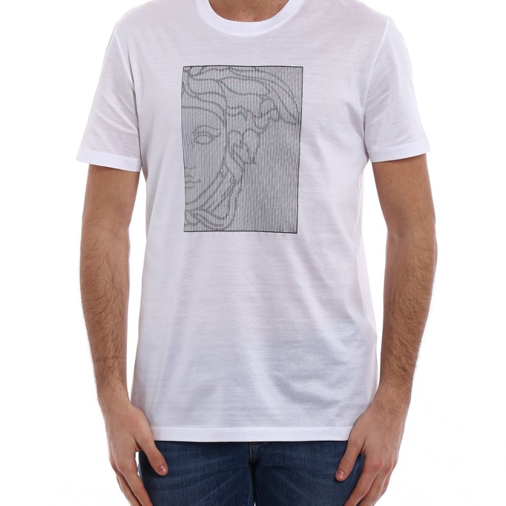 VERSACE COLLECTION  Striped Medusa Head white T-shirt